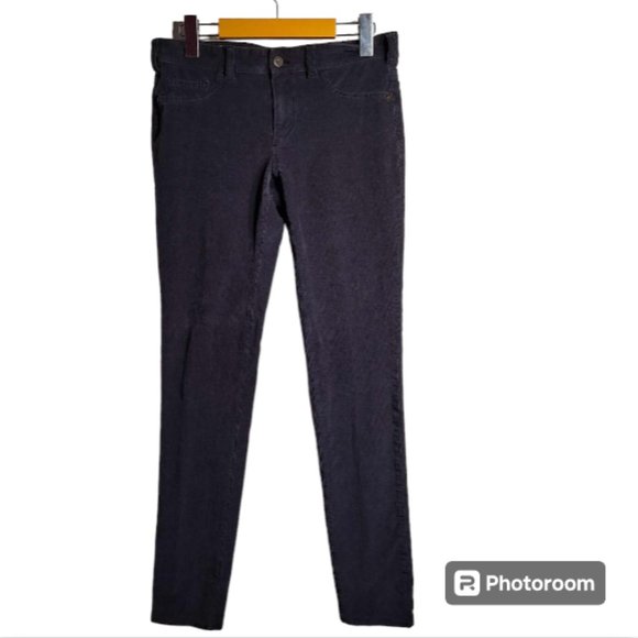 Pilcro by Anthropologie Moto Zip Gray Corduroy Skinny Pants Size 6 - Picture 2 of 13